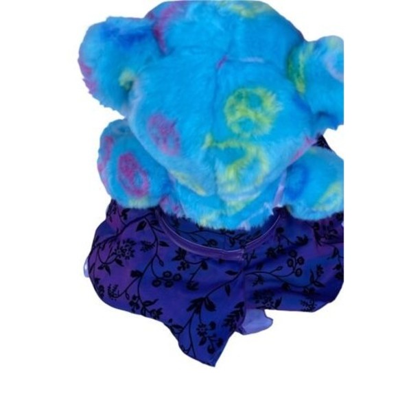 Build A Bear Teddy Blue Peace Sign Plush Animal  Party Dress And Sandals Retired - Picture 2 of 7